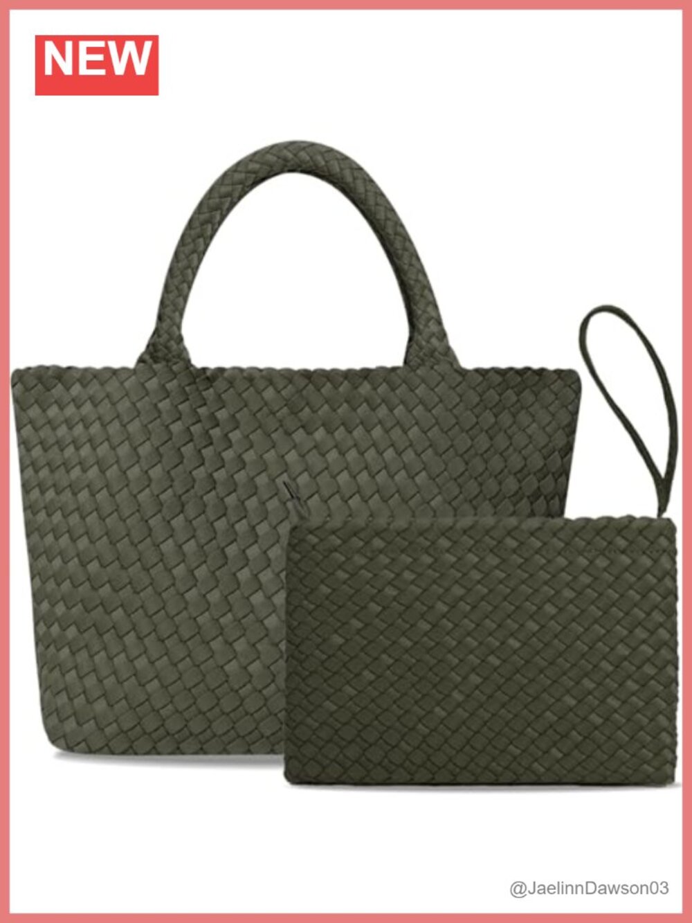 Large Woven Neoprene Tote Bag Top-Handle Shoulder Purse Handbag Travel Hobo
